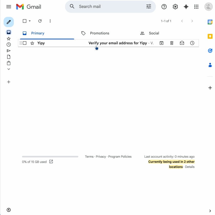 email client with verify email